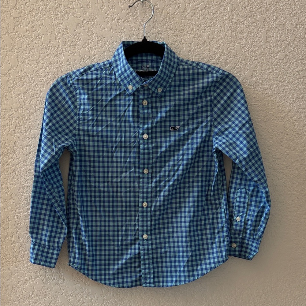 Vineyard Vines Blue Checkered Button-Up Shirt